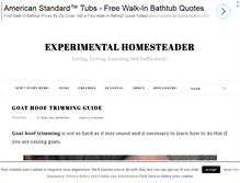 Tablet Screenshot of experimentalhomesteader.com